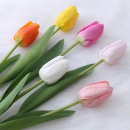 Decorative Flowers Artificial Flower Tulip 50cm 1pc Real Touch For Home Garden Bedroom Wedding Decoration