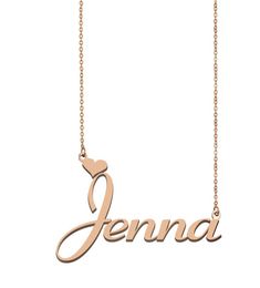 Jenna name necklaces pendant Custom Personalised for women girls children friends Mothers Gifts 18k gold plated Stainless ste6349141