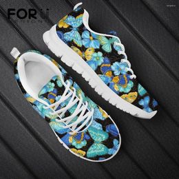 Casual Shoes FORUDESIGNS Beautiful Butterfly Print Women Flat Shoe Lightweight Sneaker Summer Mesh Breathable Lace-up For Ladies
