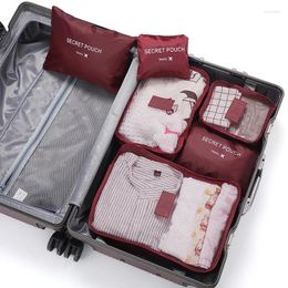 Storage Bags 6pcs Travel Bag Set Luggage Organizer Clothes Blanket Tidy Shoes Suitcase Makeup Traveling Pouch