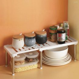 Kitchen Storage 2 Layer Spice Bottle Rack Retractable Stainless Steel Shelf Table Top Condiments Space Saving Expandable
