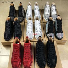 Red Bottoms Shoes Designer Platform Casual Shoes luxury sneakers AN Mens Shoes Water Diamond High Top Womens Single Shoes soled Couple G QWM