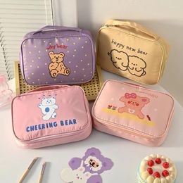 Storage Bags Outdoor Multifunction Travel Cosmetic Bag Bright Colour Toiletry Kit Pencilcase Functional Zoning Portable Makeup