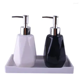 Liquid Soap Dispenser 1PC Creative Ceramic Black And White Shampoo Bottle El Lotion Sub-Packed Press 260ml