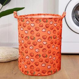 Laundry Bags Useful Cotton Linen Storage Basket Cartoon Pattern Moisture-proof Toys Sundries Dirty Clothes Organization