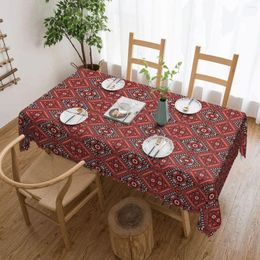 Table Cloth Rectangular Waterproof Oil-Proof Ukraine Ukrainian Embroidery Ornament Tablecloth Covers 40"-44" Fit Boho