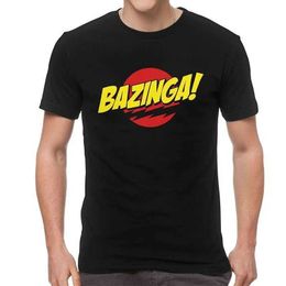 Men's T-Shirts Big Bang Theory T-shirt Mens Novel Top Bazinga Sheldon Cooper Gk TBBT T-shirt Unique T-shirt Top Direct Shipping T240510