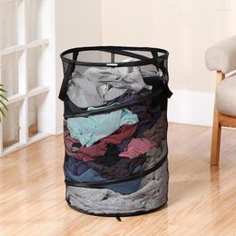 Laundry Bags Portable Mesh Basket Large Capacity Foldable Hamper Clothes Toy Sundries Storage Organiser Bathroom Supplies