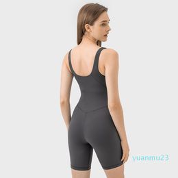 Light L-086 Support V Neck Bodysuit Yoga Pilates Jumpsuit Tight Fit One-Piece Suit U Back Women Unitard with Removable Cups