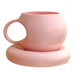 Mugs Quirky Pangpang Cup Design Sense Coffee Saucer Afternoon Tea Mug Ceramic Water Cups