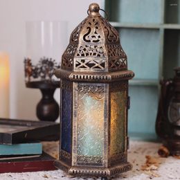 Candle Holders Luxury Metal Vintage Glasses Retro Hanging Tealight Moroccan Lamp Soporte Vela House Decor