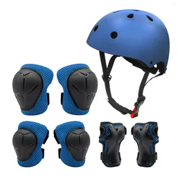 Motorcycle Helmets 7pc/Set Kids Adjustable Helmet Protective Gear Set Sports Knee Elbow Wrist Pads For Children Boys Bike Skateboard Scooter