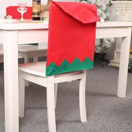 Chair Covers Christmas Cover Dining Holiday Hat Elf Decorations Protector Party Santa Room Decoration Slipcover Claus Xams Caps
