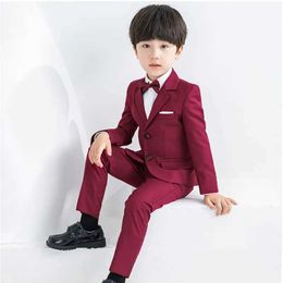 Suits Boys White Suit For Baptism Children Formal Wedding Suit Flower Boys Blazer Pant 2PCS Tuxedo Dress Costume Kids Birthday Dress