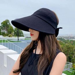 Wide Brim Hats Women Sun Hat Large-brimmed Stylish Women's Outdoor Cap With Long Adjustable Circumference For Face Travel