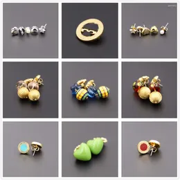 Stud Earrings Gold Plated Jewelries For Women Pendientes Aceros Inoxidable 2024