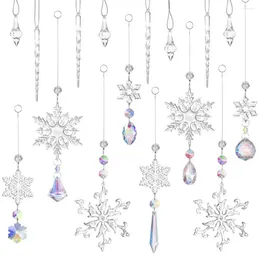 Decorative Figurines Snowflake Hanging Decor Sparkling Christmas Decorations 16 Sun Catchers For Home Office Garden Reusable Xmas Tree