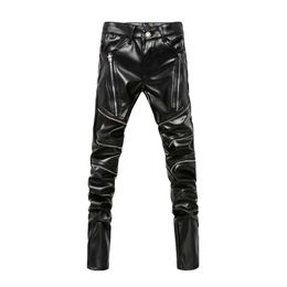 Men's Pants Newly arrived Personalised mens leather pants ultra-thin leather pants mens clothing PU mens clothingL2405