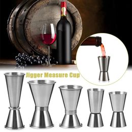 Stainless Steel Cocktail Shaker Measure Cup Dual S Drink Spirit Jigger Kitchen Bar Tools 240509