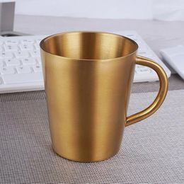 Mugs 304 Stainless Steel Beer Cup Double-Layer Water Home Dining Drinkware High Quality Metal Travel Coffee With Handle