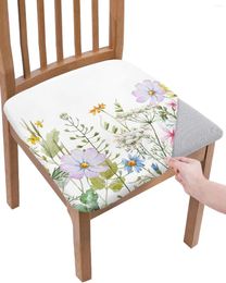 Chair Covers Spring Flower Vanilla Wildflower Seat Cushion Stretch Dining Cover Slipcovers For Home El Banquet Living Room