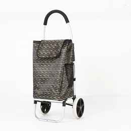 Party Favour Shop 2 Plastic Wheel Lightweight Personal Folding Collapsible Shopping Bag Trolley For Supermarket