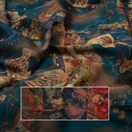 High Quality Jacquard Fabrics Vintage By Meters for Skirts Dresses Sewing Chinese Style Flower Pattern Cloth Skin Friendly Drape 240506