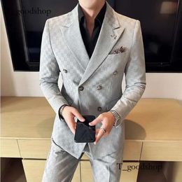 Jacketpants 2 Pieces Blue Apricot Business Party Men Suits Double Breasted Formal Style Custom Made Wedding Groom Tuxedos 240125 947