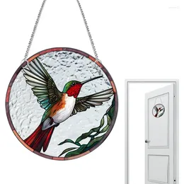 Decorative Figurines Hummingbird Window Suncatcher For Decoration Wall Door Acrylic Hanging Pendant Sun Catcher Bird Stained Art Painting