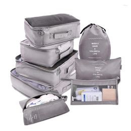 Storage Bags 8 Pieces Set Travel Organizer Wardrobe Suitcase Pouch Portable Luggage Clothes Shoe Tidy