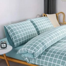 Bedding Sets Hypoallergenic Duvet Cover Set Blue Home Textile 4pcs For Adult 79x91" Simple Style Quilt Bed Sheet Pillow Sham