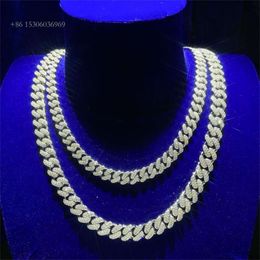 12Mm Iced Out Hip Hop Solid 10K Real Gold Plated Miami Cuban Link Chain Necklace