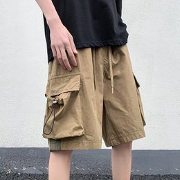 High Street Cargo Shorts For Men Summer Fashion Y2K Retro Pockets Short Pnats Baggy Casual Hip Hop Bermuda Masculina 240511