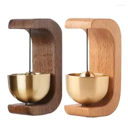 Decorative Figurines Magnetic Wood Doorbell Chime Loud Entrance Wireless Door Opening Wooden Clock Reminder Indoor Bell For Home