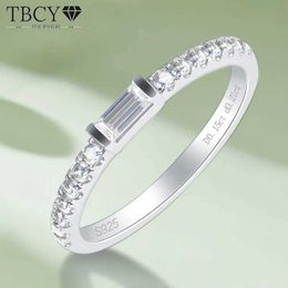 Wedding Rings TBCYD 0.36cttw D Colorful Jadeite Cut Mosonite Ring for Women S925 Silver Round Diamond Finger Luxury Jewelry Q240511