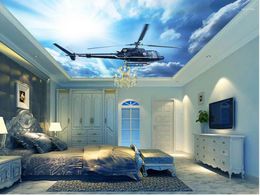 Wallpapers Stereoscopic 3d Wallpaper Blue Sky And Cloud Ceiling Plane Mural Home Decoration Fresco