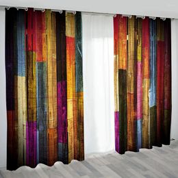 Curtain Abstract Colorful Geometric Striped Farmhouse Black Red Thin Living Room Window Curtains Luxury Home Balcony Decor Drape