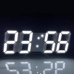 3D Digital Alarm Clock Creative Intelligent Photosensitive LED Wall Mounted Clock Korean Version Student Electronic Alarm Clock