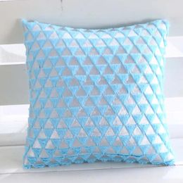 Pillow Double-sided Bronzing Geometric Cover Soft Cosy Short Plush Pillowcase Sofa Chair For Living Room