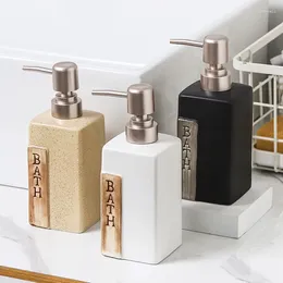 Liquid Soap Dispenser Creative Simple Ceramic Dispensing Press Bottle Hand Sanitizer Shampoo Shower Gel Bathroom Utensils