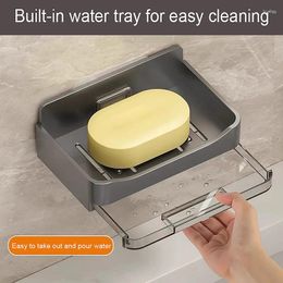 Liquid Soap Dispenser Plastic Holder Without Drilling Bathroom Dish With Drain Water Wall Organiser Accessories