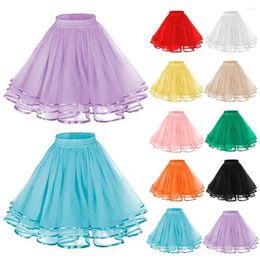 Skirts A-Line Women Tulle Skirt Versatile Stretchy Mini Flared Casual Ballet Performance Elastic Waist Petticoat