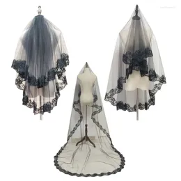 Bridal Veils Goth Veil Halloween Bride Wedding Long Cathedral Length Tulle