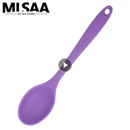 Spoons Safety Material Kitchen Set Grade Rounded Security Comfortable Spoon Can Be Sterilized Silicone Easy To Grasp Anti-slip