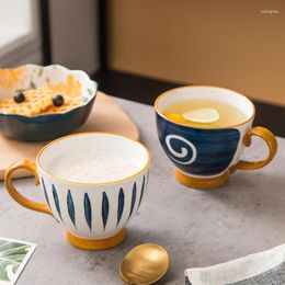 Cups Saucers 460ml Premium Hand Painted Ceramic Coffee Mug Tea Milk Cup Drinkware Microware Oven Dishwasher Safe