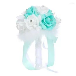 Decorative Flowers PE Foam Rose Bouquet Romantic Simulation Hand Holding Flower Wedding Party Bride Supplies Home Decoration