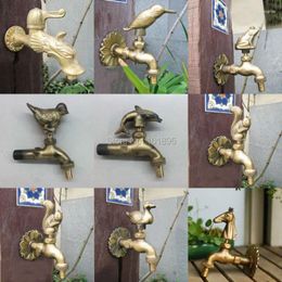 Bathroom Sink Faucets Good Quality Brass Material Wall Mounted Bronze Garden Animal Bibcock