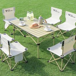 Camp Furniture Outdoor Folding Table Portable Camping Egg Roll Picnic Ultra Light Mesas De Comedor Equipment Set