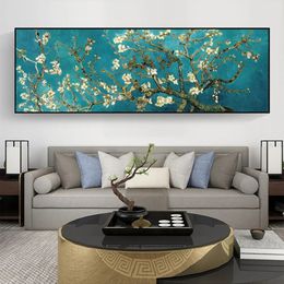 Van Gogh Famous Almond Blossom Oil Painting Reproduction Poster And Prints Canvas Wall Art Flower Picture Decor For Living Room 240507