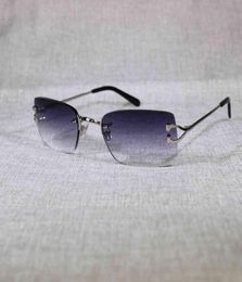 Vintage Rimless Sunglasses Men Metal Frame Clear Glasses Frame Square Shades for Women Summer Club Oculos Eyewear2057774